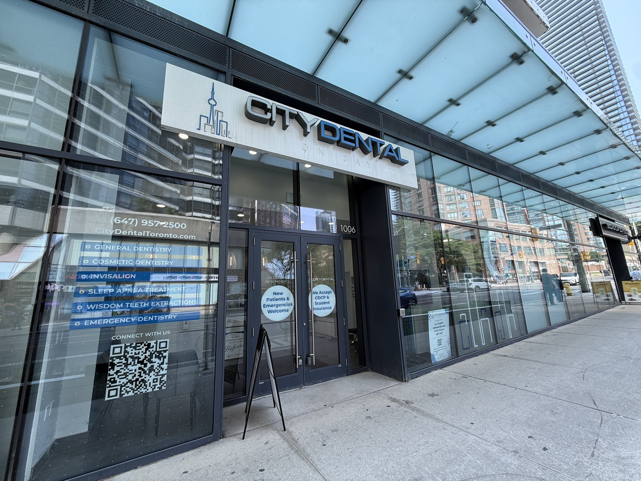 City Dental on Bay storefront entrance at 1006 Bay Street, Toronto