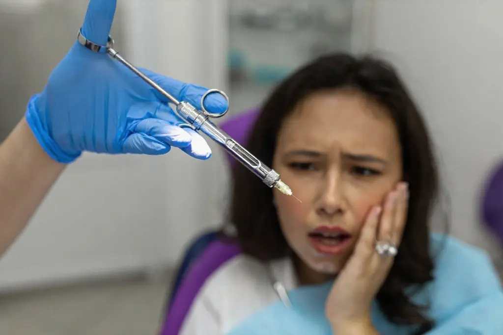 Patient receiving comfortable dental injection