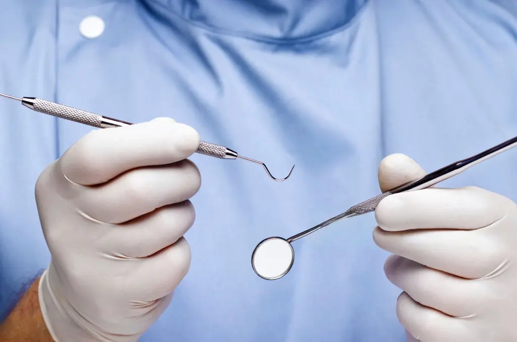 Dental tools laid out for patient to see